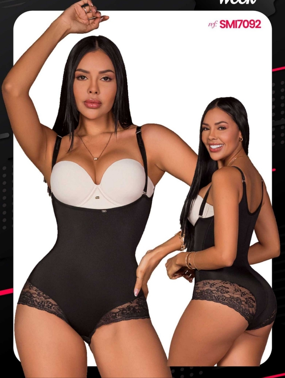 Stagmi Colombian Faja Lace Bodysuit Waist Butt Shaper Shapewear 2-Pack New Tags! - Picture 3 of 16